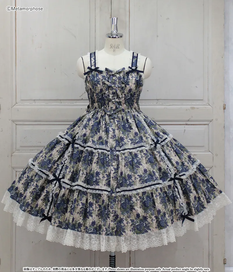 ゴブランブーケ シャーリングティアードジャンパースカート