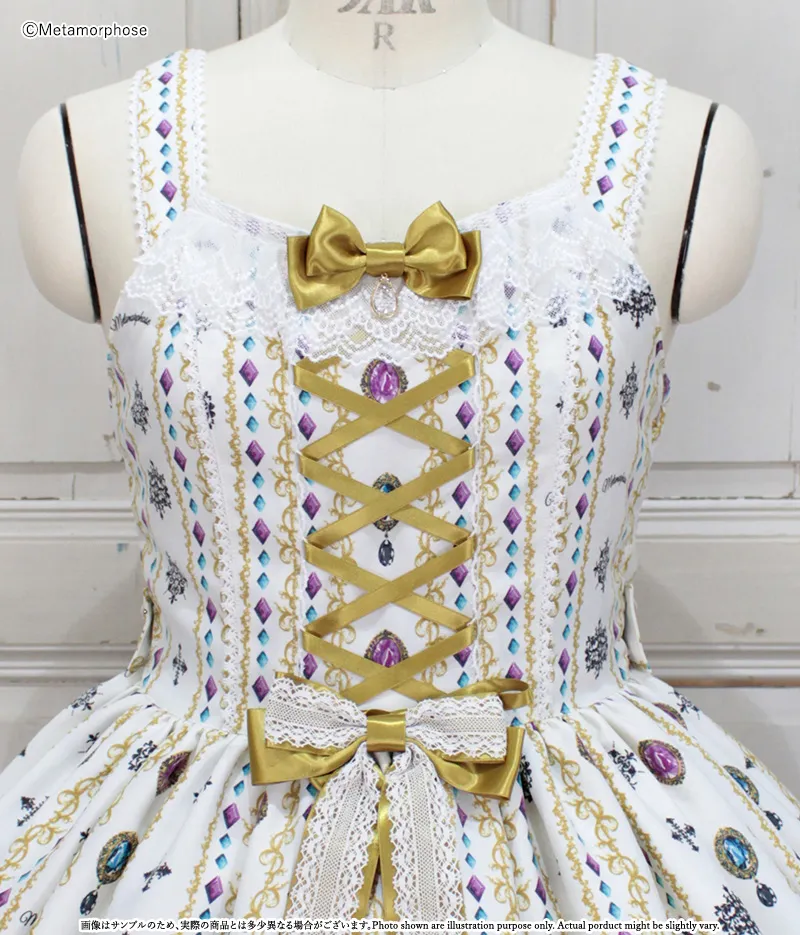 Brilliant jewelry cat レースアップジャンパースカート - ワンピース