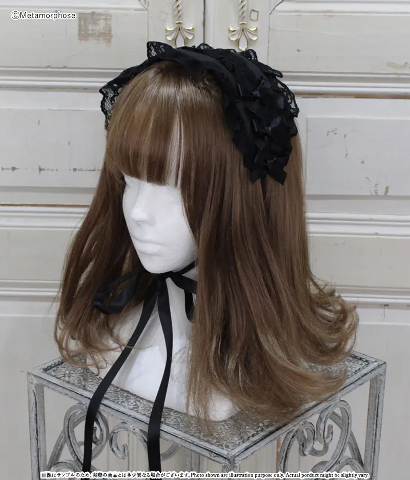 無地ラッセルレースつきヘッドドレス | metamorphose temps de fille