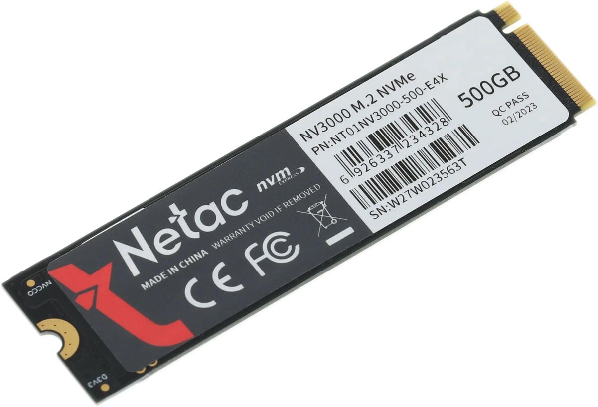 SSD Netac NV3000 500Gb M.2 (NT01NV3000-500-E4X), 1057956 купить по