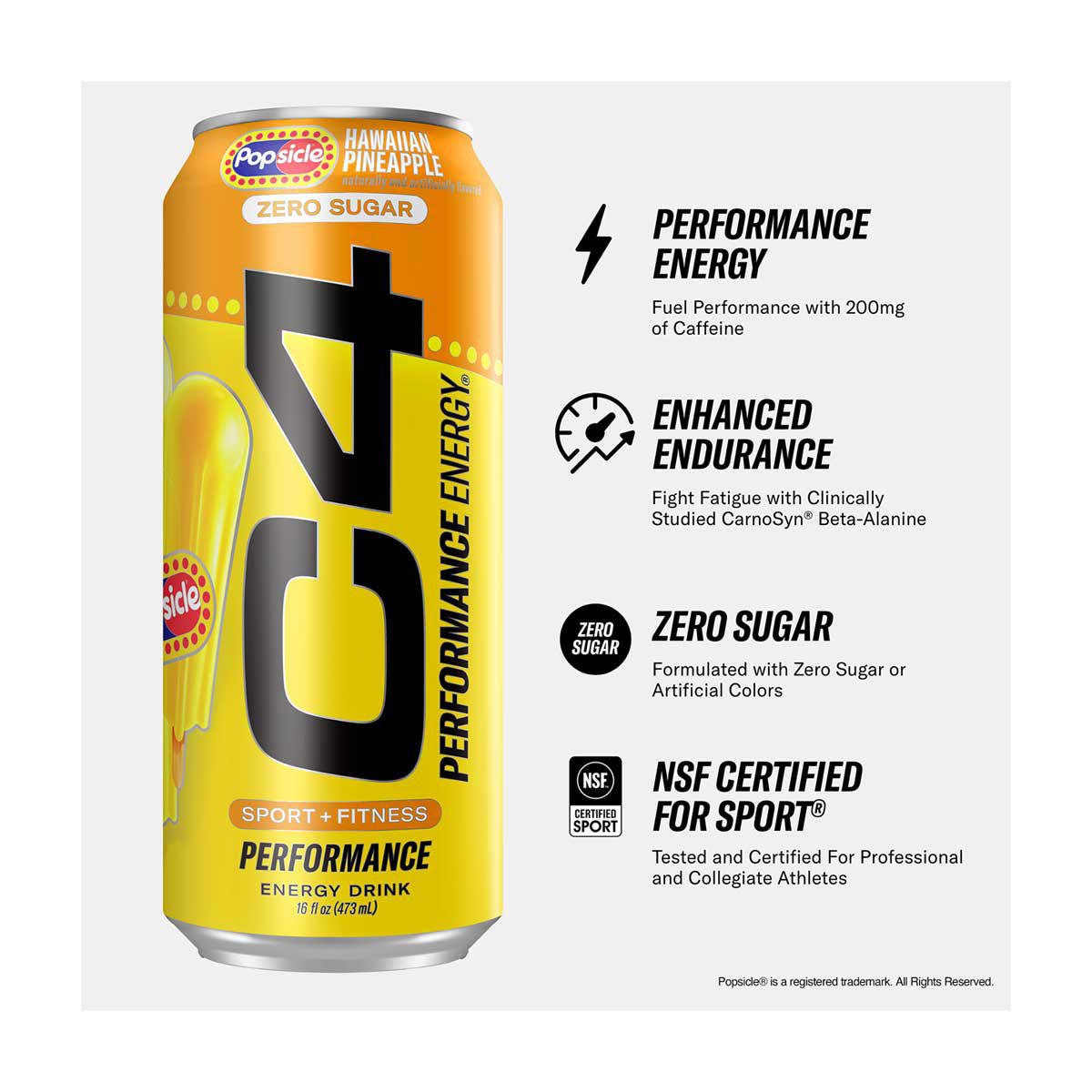 Buy C4 Performance Energy Drink, Popsicle Hawaiian Pineapple, 16