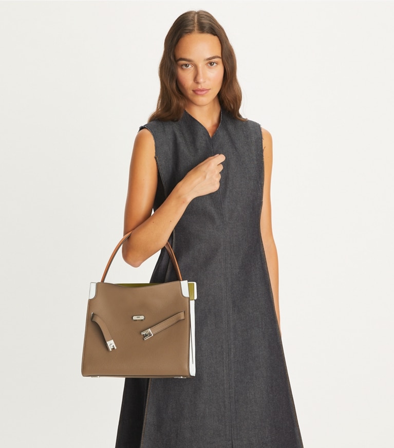 リー ラジウィル カラーブロック ペブルド スモールダブルバッグ