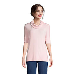 Women's 3/4 Sleeve Quilted Crew Neck Top | Lands' End