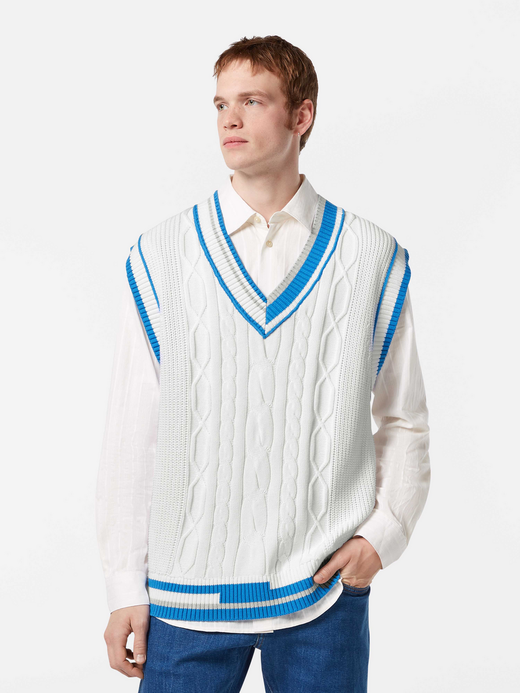 Cable Knit V-Neck Vest – Scotch & Soda