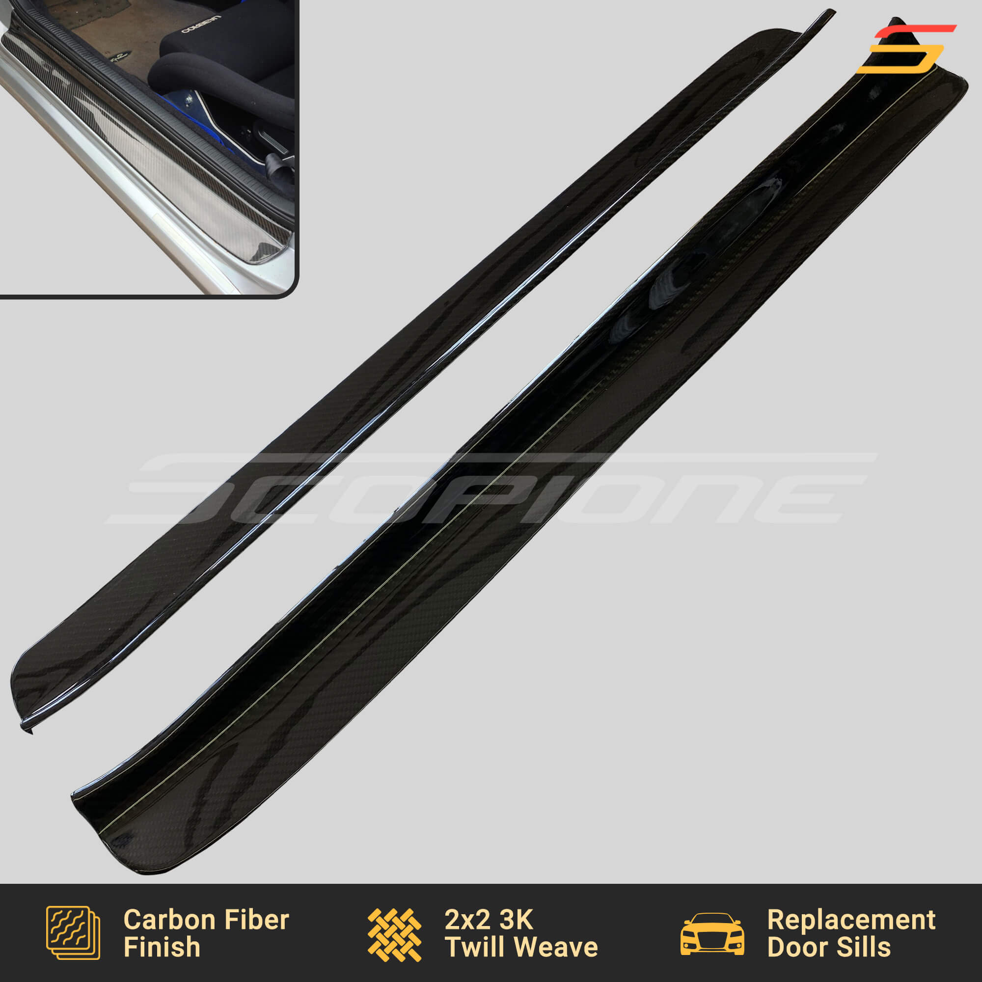 Toyota Supra MK4 Carbon Fiber Door Sills | JZA80 Scuff Plates
