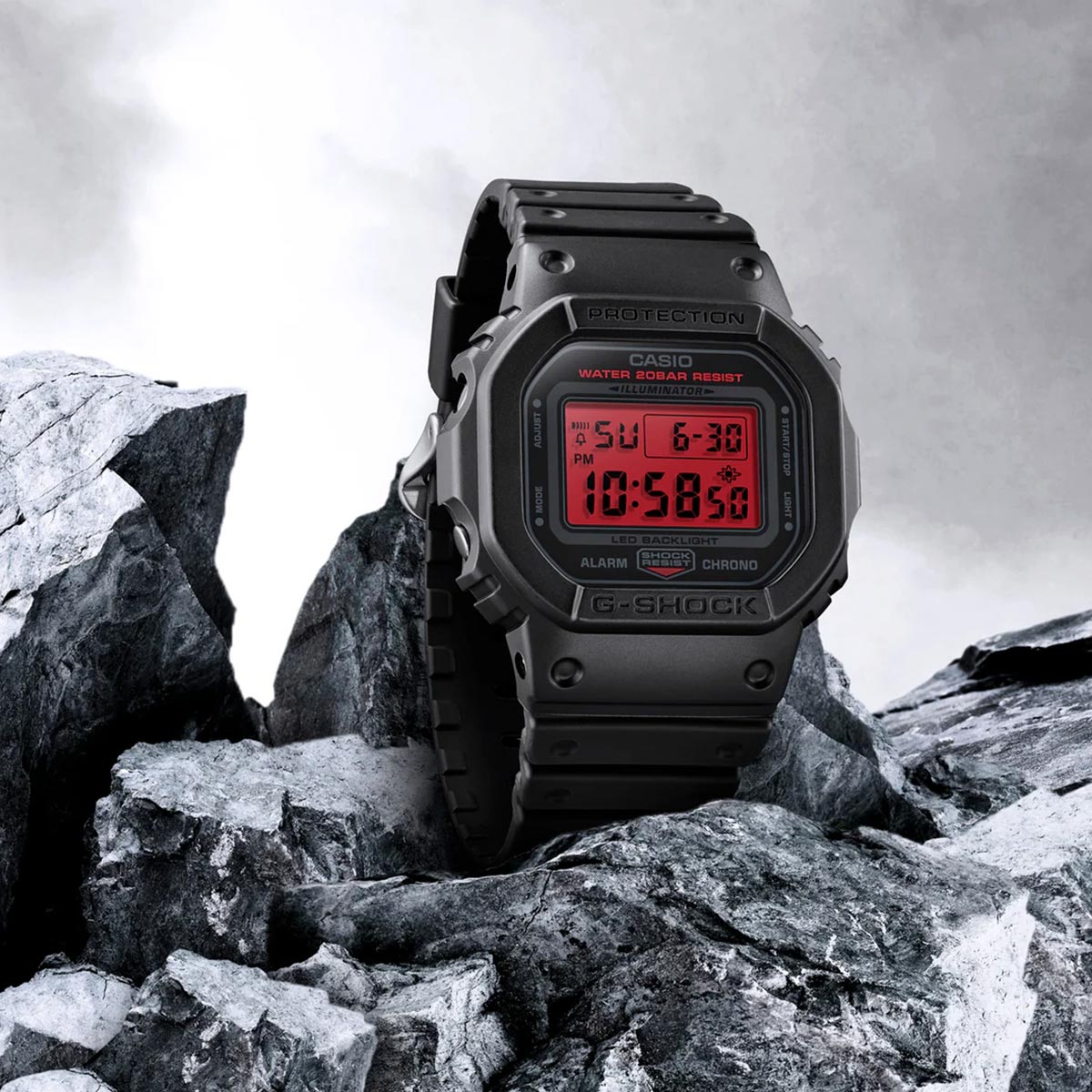 G-Shock Black & Bold Red DW-5600BBR-1