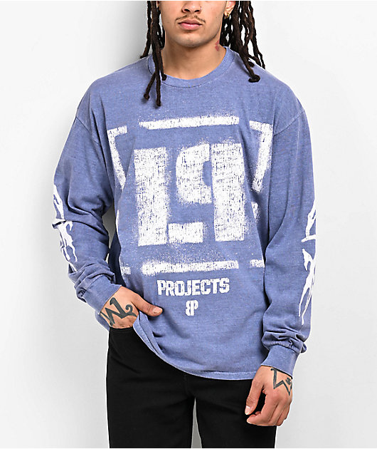 Brooklyn Projects x Linkin Park Stencil Blue Wash Long Sleeve T
