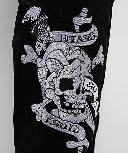 Ed Hardy Skulls Black Baggy Denim Jeans | Zumiez