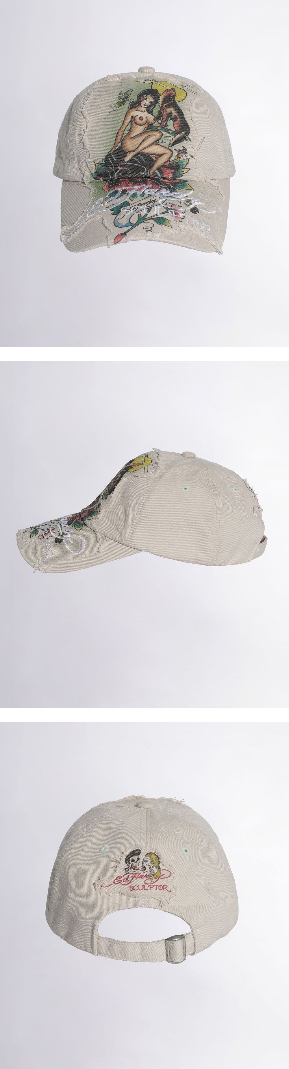 MUSINSA公式 | SCULPTOR [Sculptor x Ed Hardy] Distressed Cap Raw