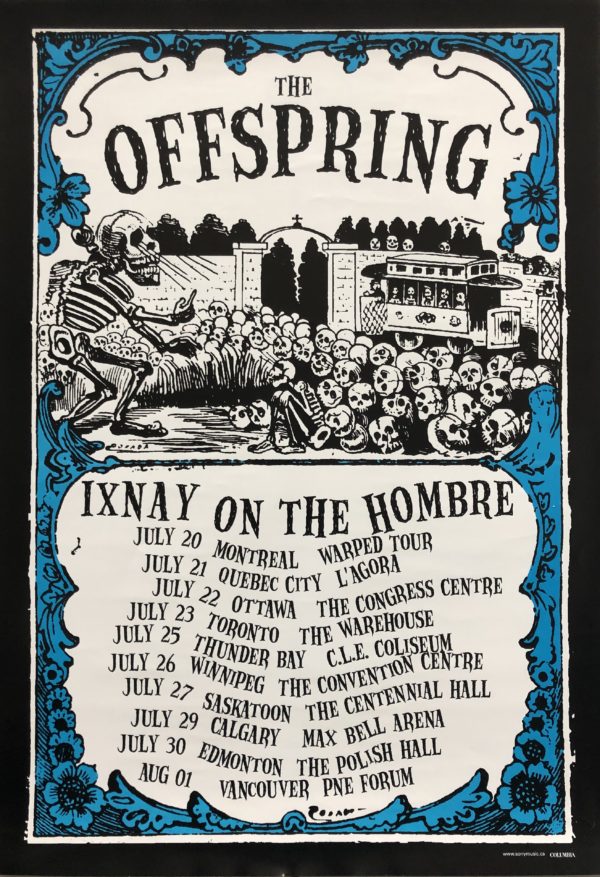 Offspring – “Ixnay on the Hombre” Canadian Tour promo 18″x24