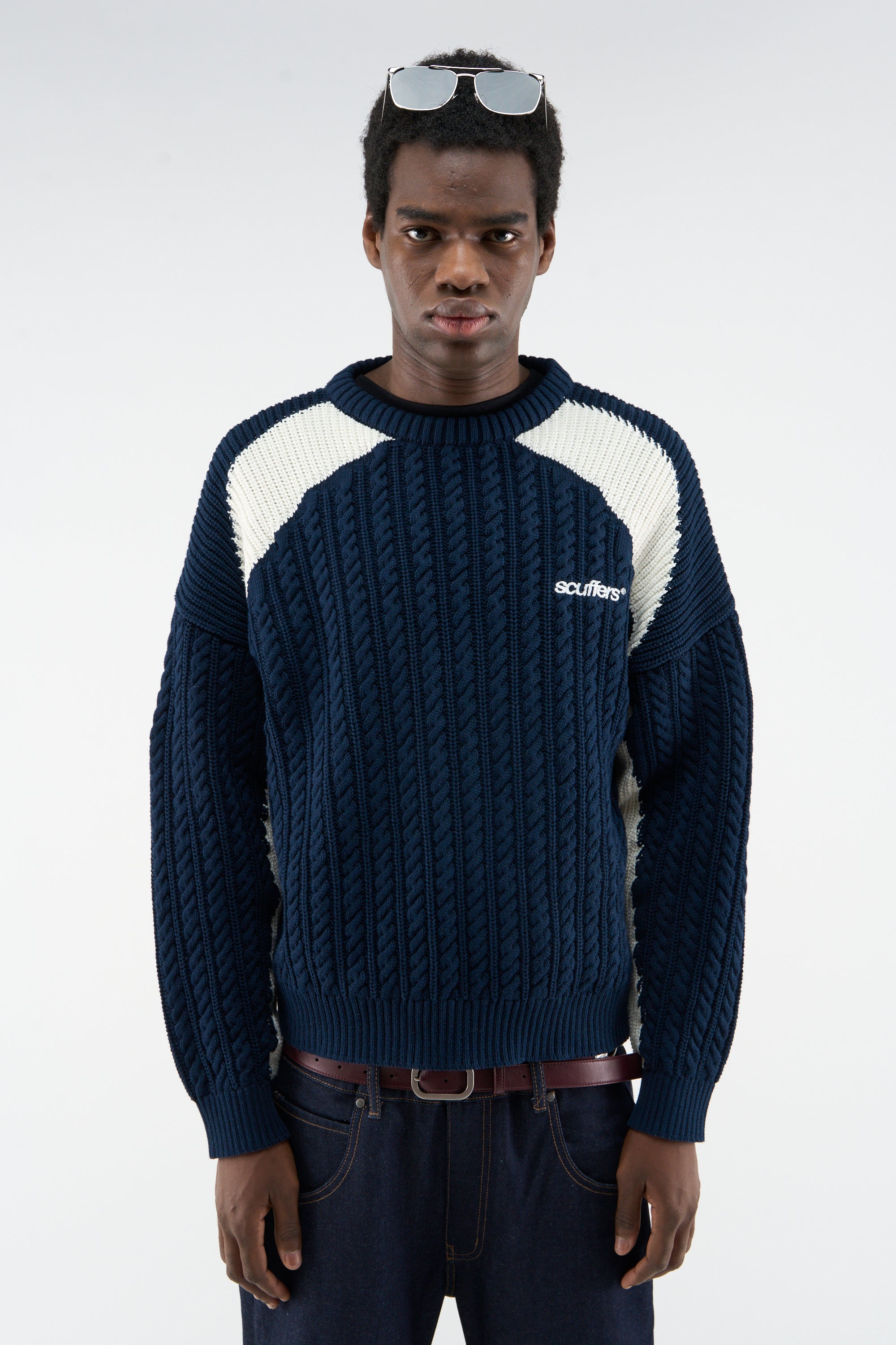 Essex Navy Knit – Scuffers