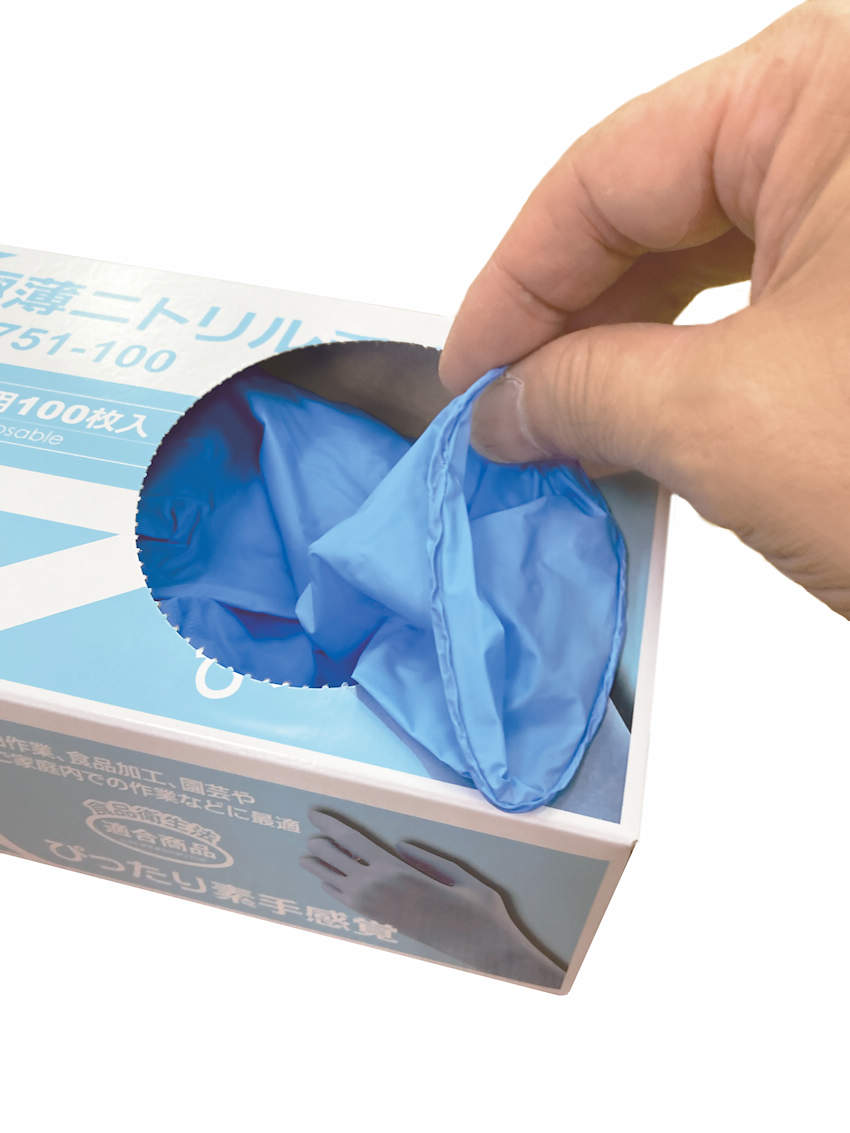 ニトリル極薄手袋 1751－100 S 100枚入｜総合的理化学機器