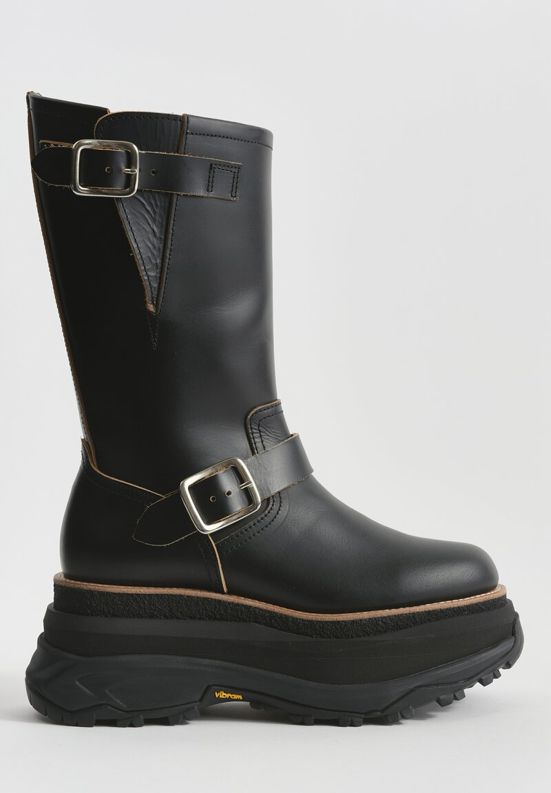 Sacai Buckled Engineer Boots in Black | Santa Fe Dry Goods