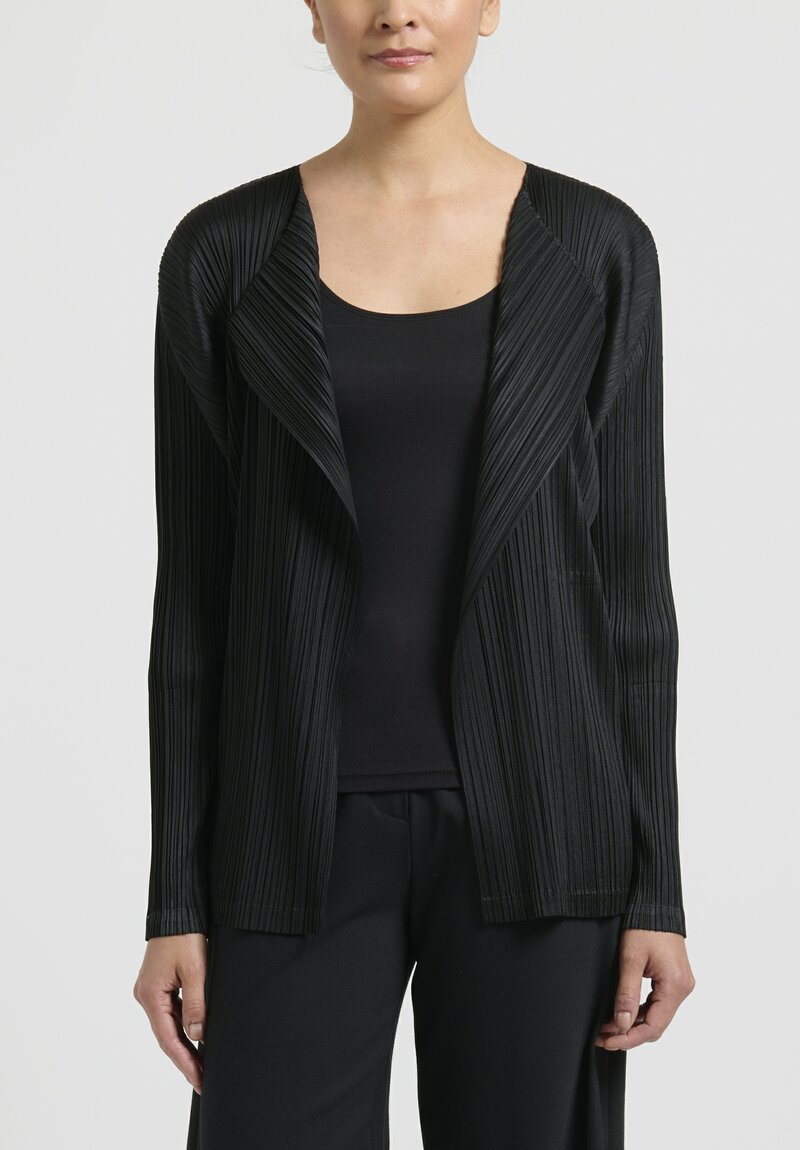 Issey Miyake Pleats Please March Open Jacket in Black | Santa Fe