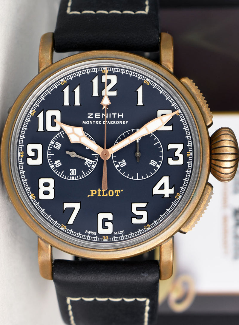 ZENITH 45mm Bronze Pilot Type 20 Extra Special Blue Dial Model
