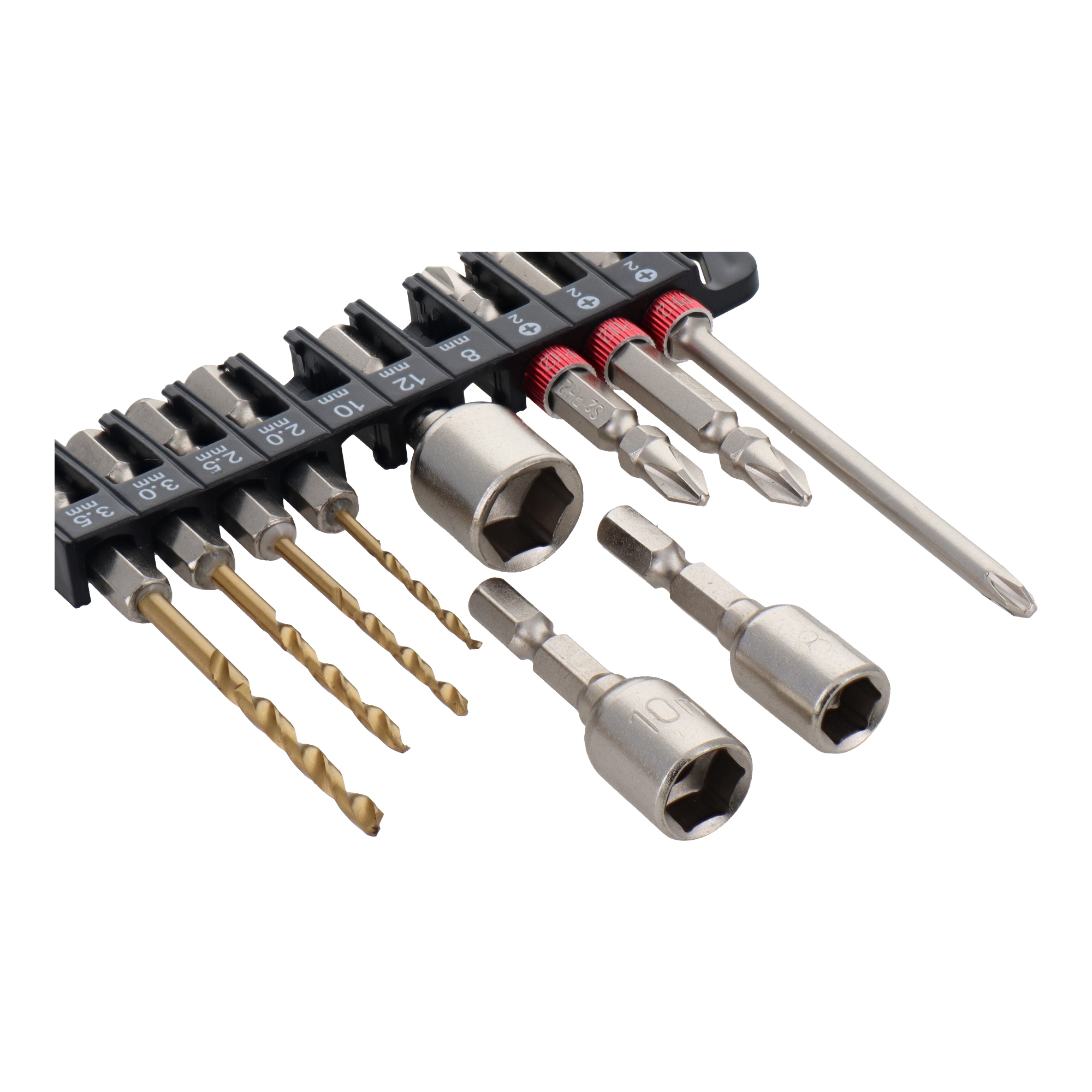 TDB-10 締め付け ビットセット・ソケットセット 10pcs.ドリル刃