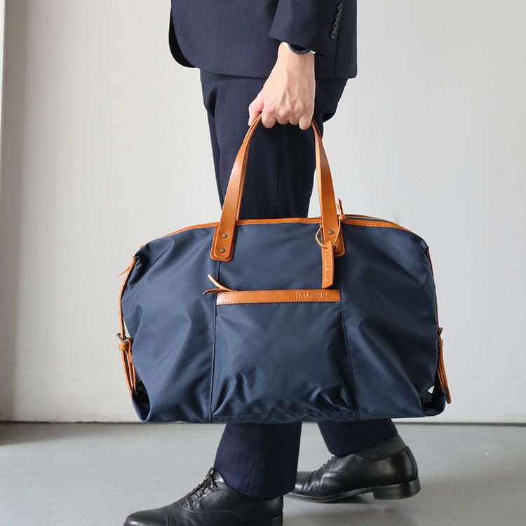 HALEINE 日本製 ナイロン&栃木レザー たつのレザー ボストンバッグ