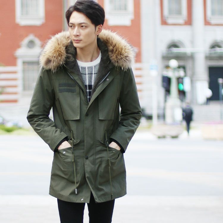 Filomo モッズコート ラクーンファーフード付き ラビットライナー付き