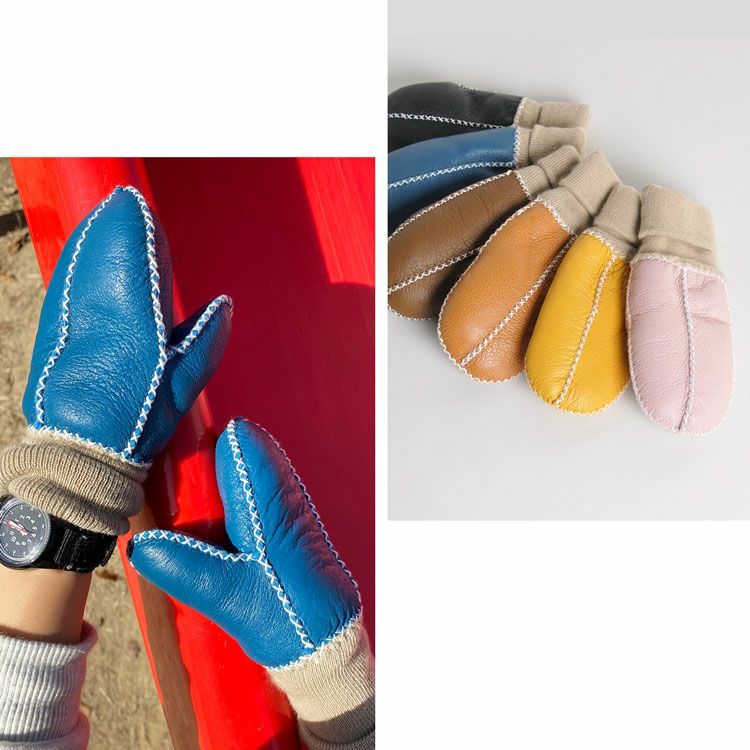 名入れ 別途購入で可能】キッズ 手袋 ムートン ダブルフェイス 子供用