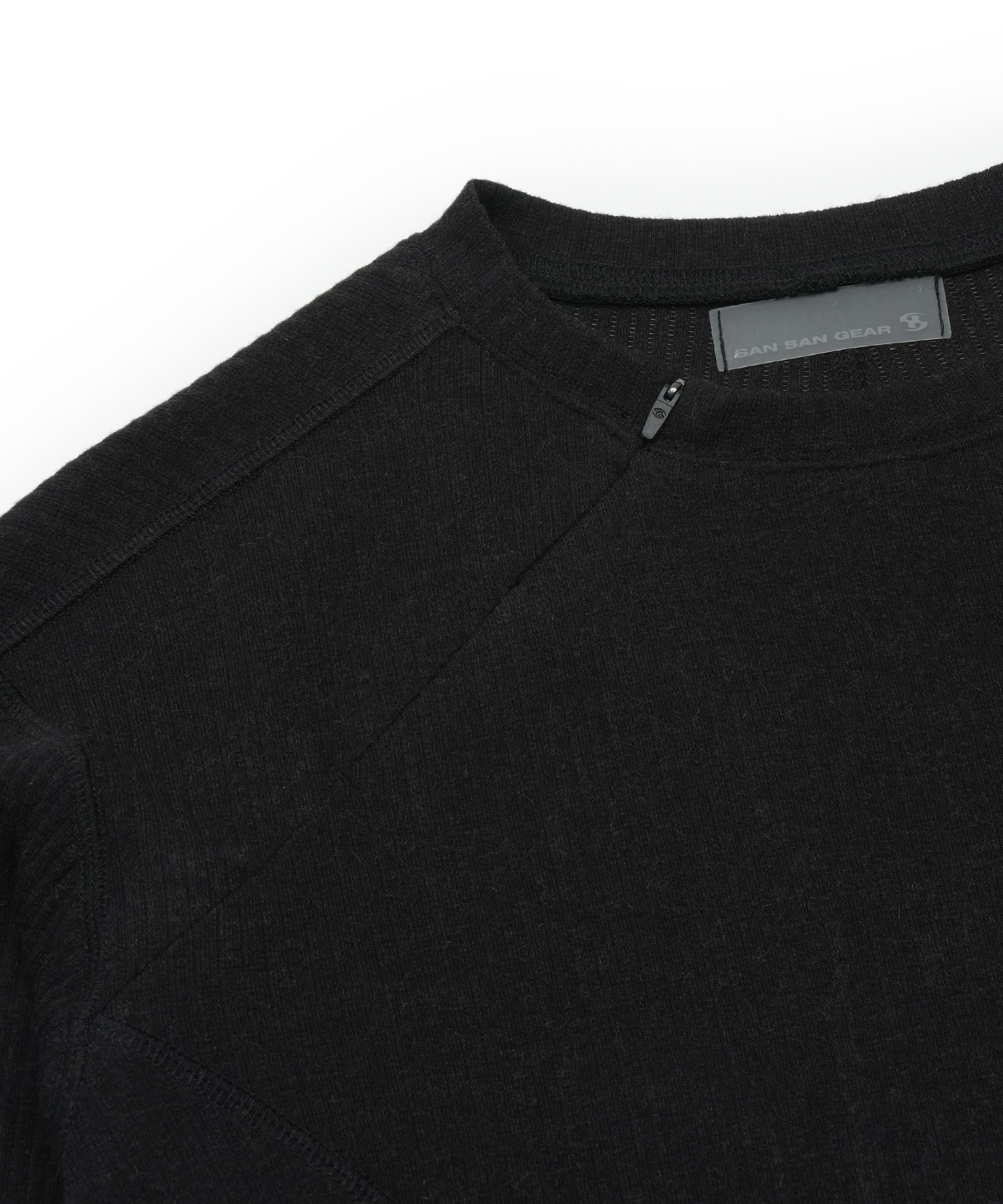 RIBBED LONG SLEEVES [BLACK] | SAN SAN GEAR