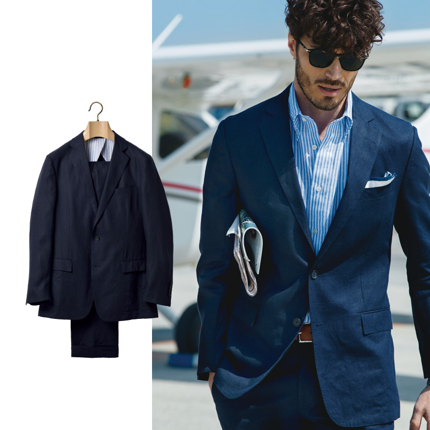 軽量な〈ブルックス ブラザーズ〉の1着は週末のスーツ姿に大人の貫禄を