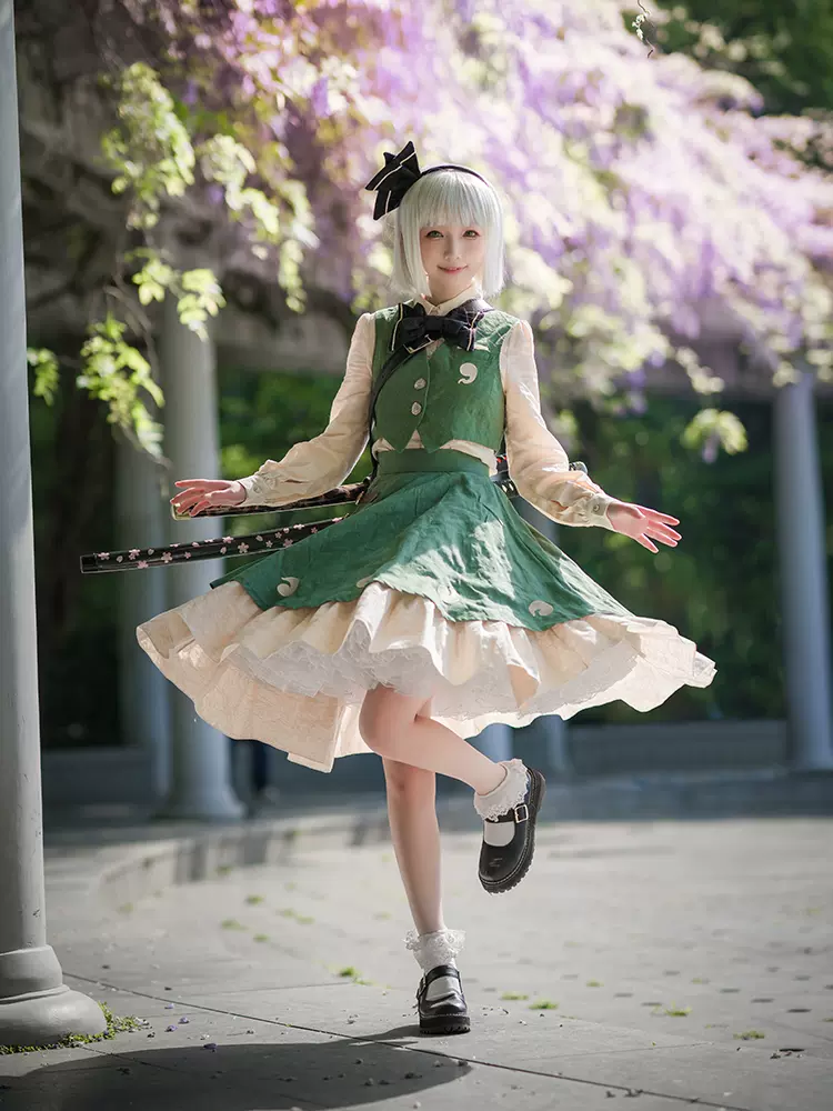 東方Project: 魂魄妖夢 コスプレ 黄緑・長袖版 (森森仙) SailorStyle