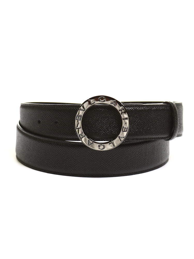 BVLGARI (ブルガリ) レザー ラウンドバックル ベルト BLG38955