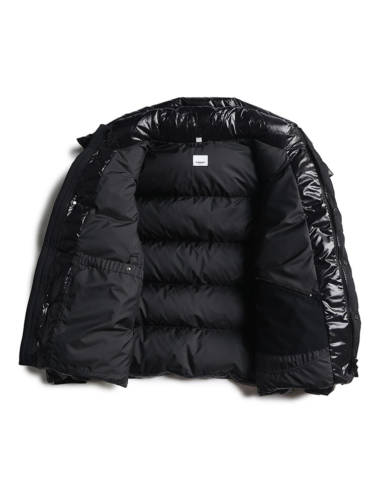 BURBERRY (バーバリー) フード着脱可 ロゴプリント フルジップ ダウン