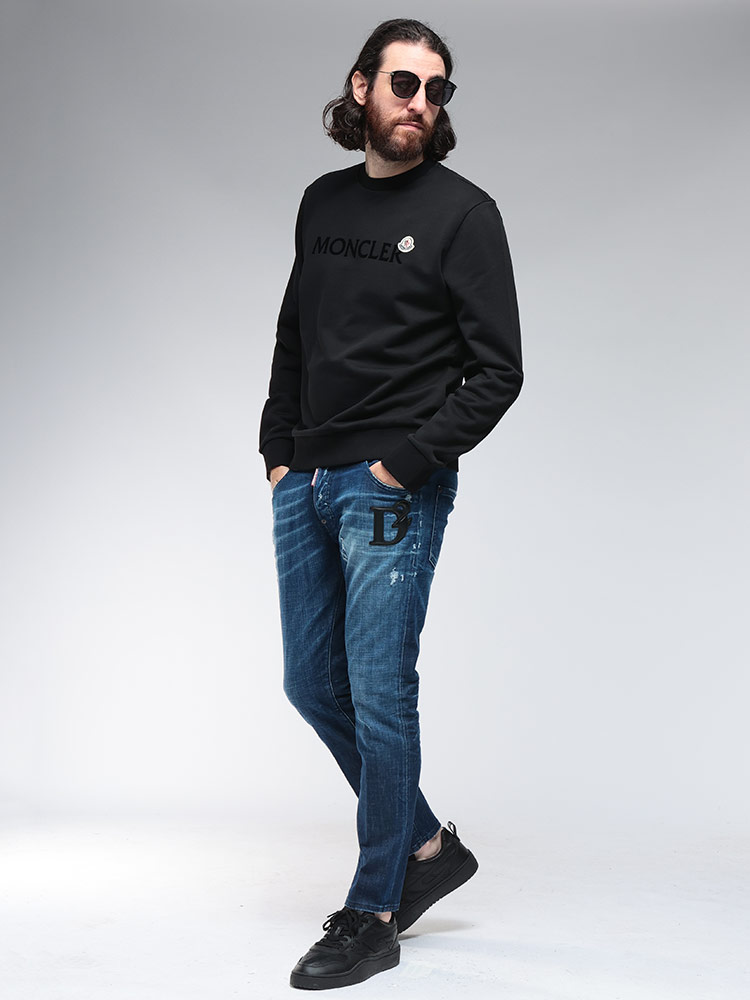 MONCLER (モンクレール) フロントロゴ＆ワッペン クルーネック