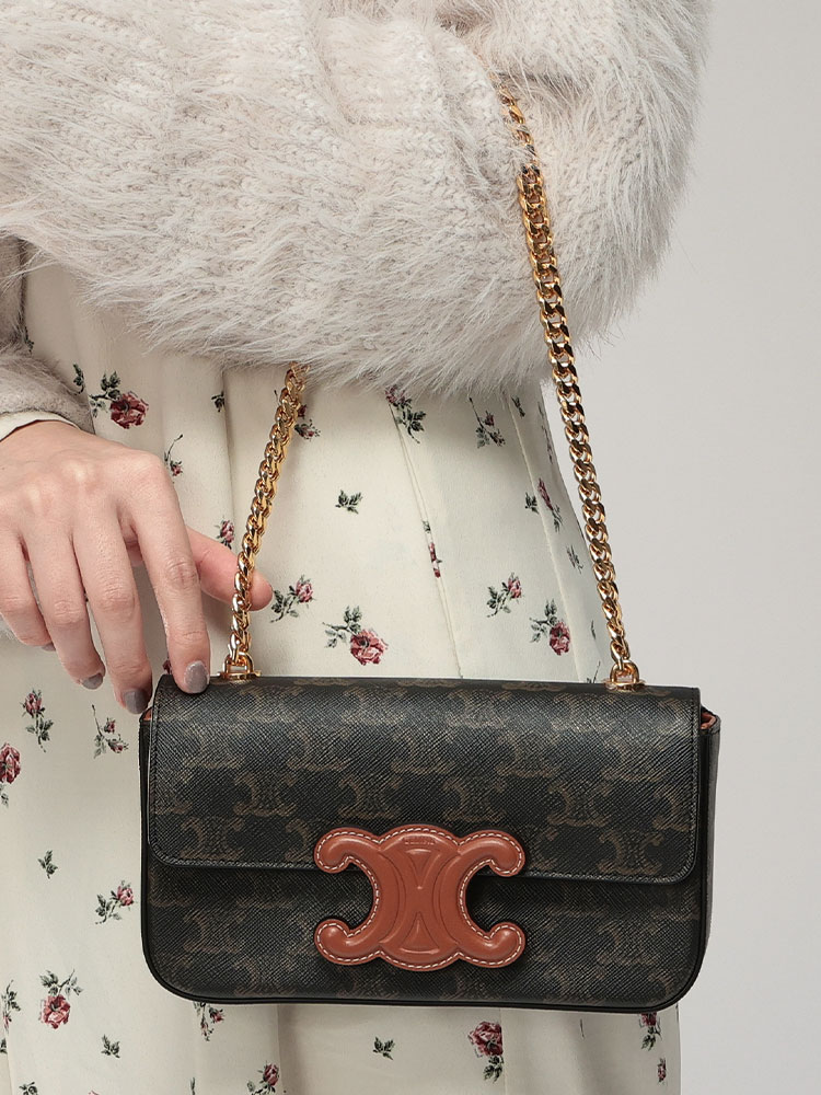 CELINE (セリーヌ) トリオンフキャンバス キュイル チェーン