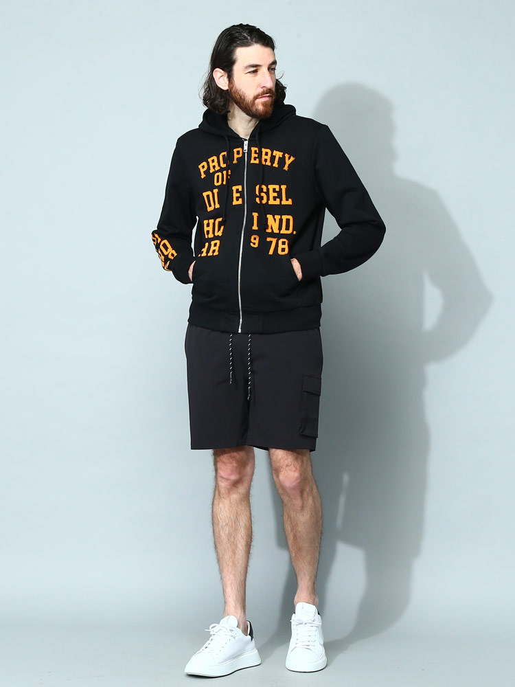 DIESEL (ディーゼル) プリント フルジップ パーカー S-GINN-HOOD-ZIP