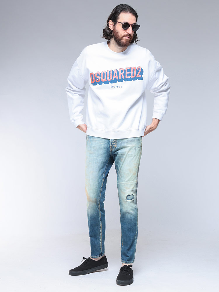 DSQUARED2 (ディースクエアード) 裏起毛 ラバーロゴプリント