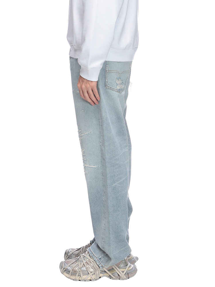 DIESEL (ディーゼル) ダメージ加工 ボタンフライ デニム ジーンズ D