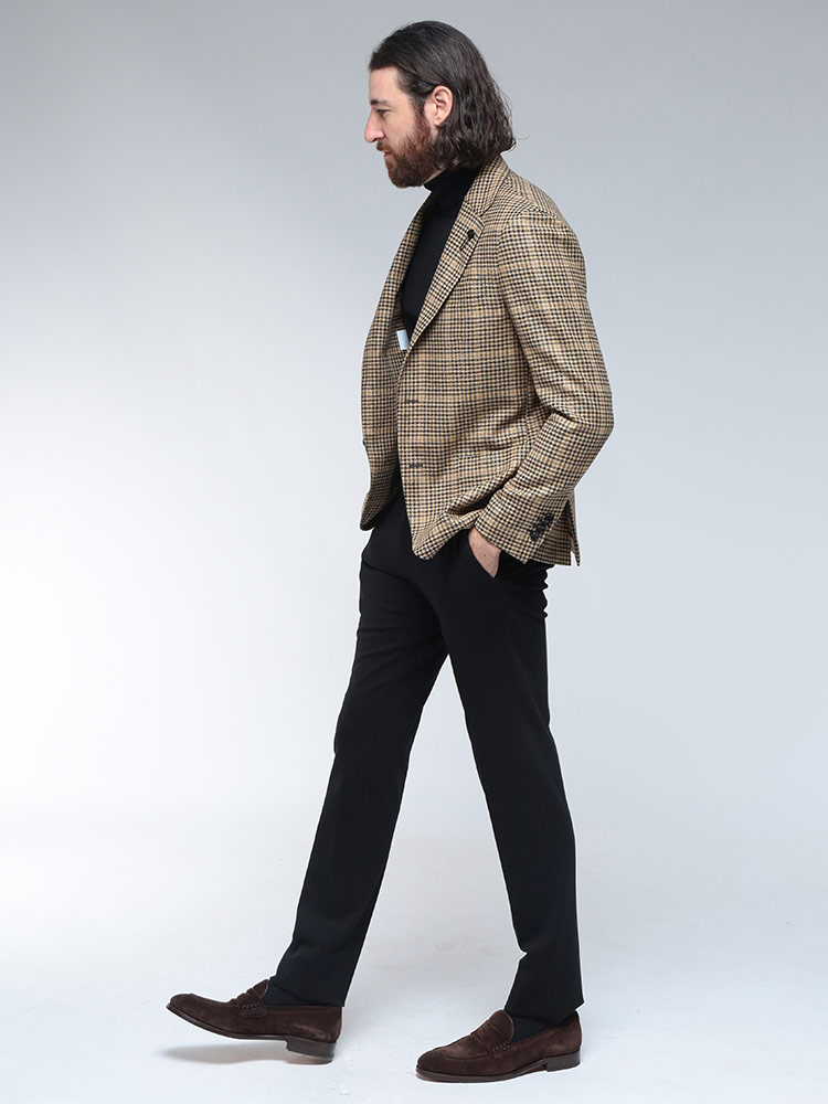 LARDINI (ラルディーニ) ウールカシミヤ グレンプレイド シングル