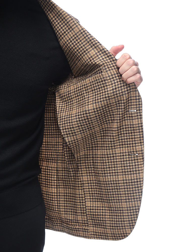 LARDINI (ラルディーニ) ウールカシミヤ グレンプレイド シングル