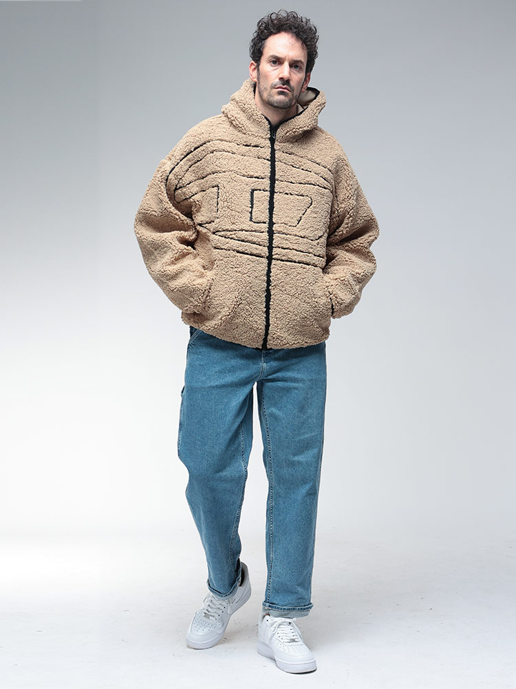 DIESEL (ディーゼル) メガオーバルD フルジップ ボアジャケット