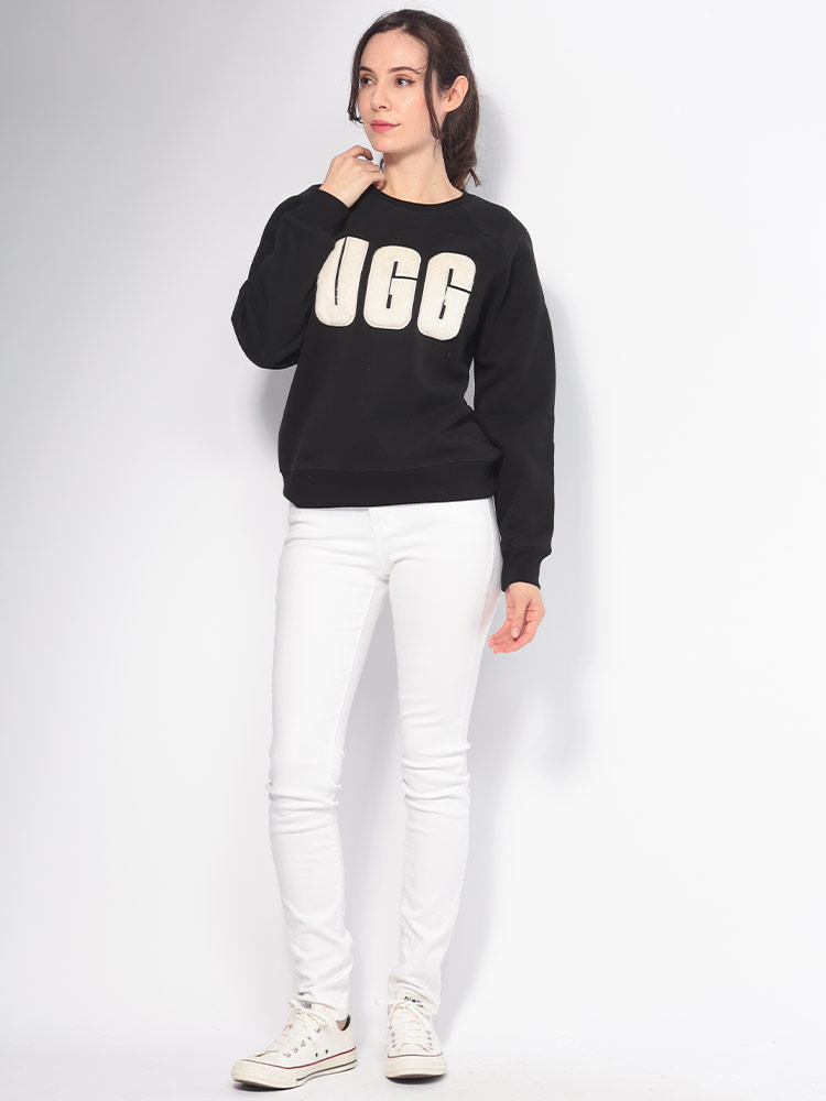 UGG Australia (アグオーストラリア) 裏起毛 ファーロゴ クルーネック