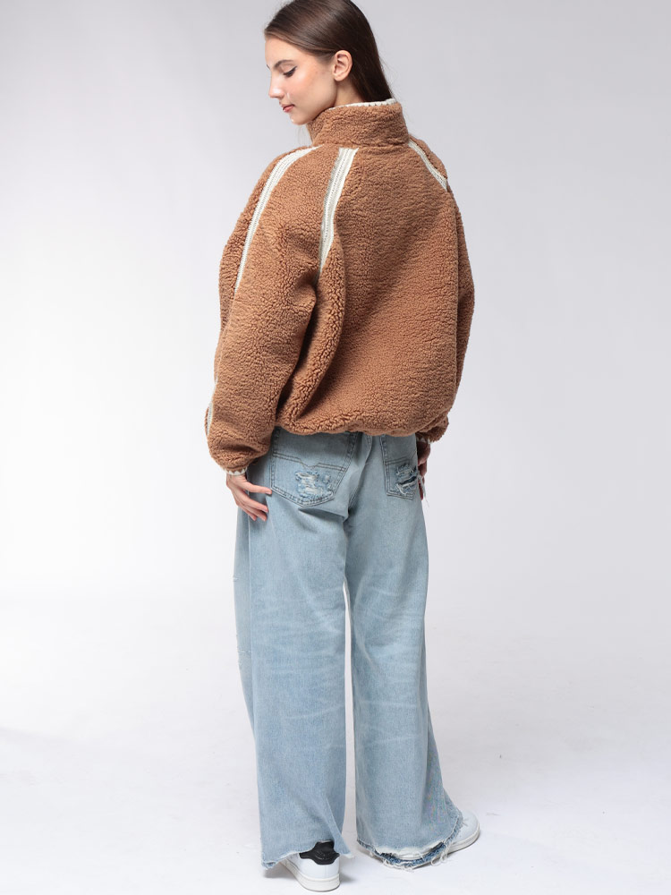 UGG (アグ) 裏フリース フルジップ ボアジャケット Nikia Crochet