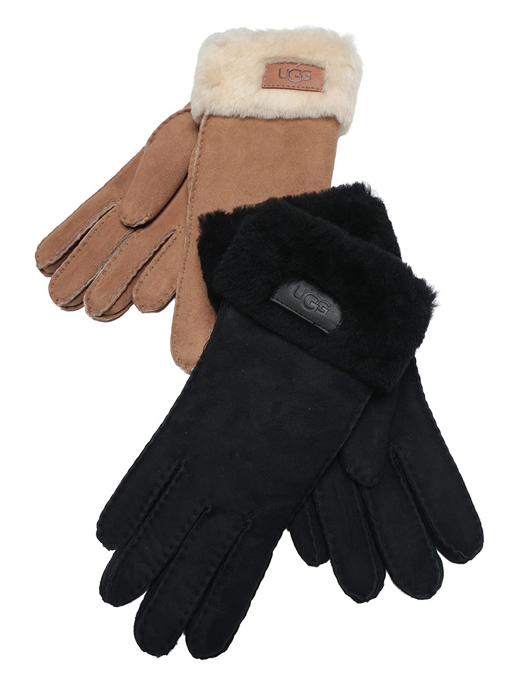 UGG (アグ) ロゴ シープスキン ファー 手袋 TURN CUFF GLOVE ターン