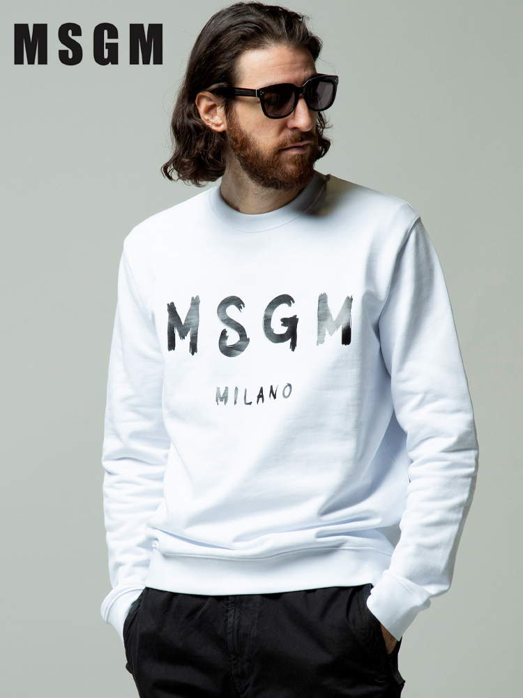 MSGM (エムエスジーエム) ロゴプリント クルーネック トレーナー