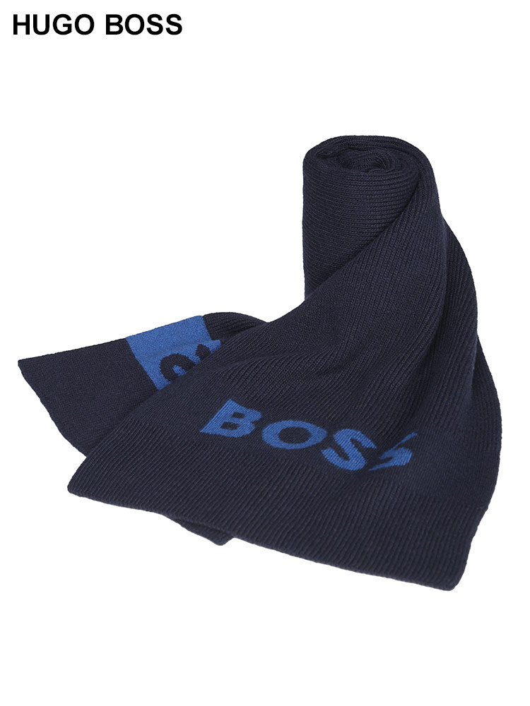 HUGO BOSS (ヒューゴボス) ロゴ リブニット マフラー HB50524391