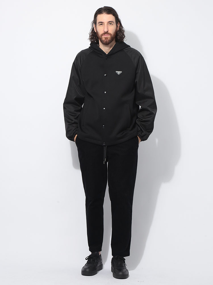 PRADA (プラダ) コットン×ナイロン 切替 メタルロゴ フード付き