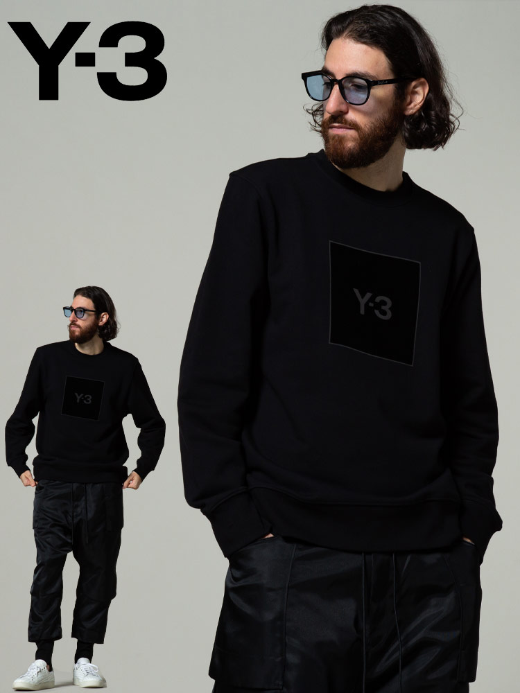 Y-3 ワイスリー BOXロゴ クルーネック トレーナー SQUARE LOGO