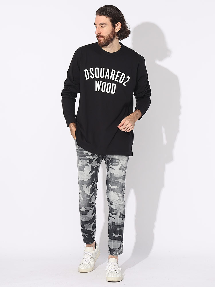 DSQUARED2 (ディースクエアード) 迷彩柄 ボタンフライ ジーンズ SKATER