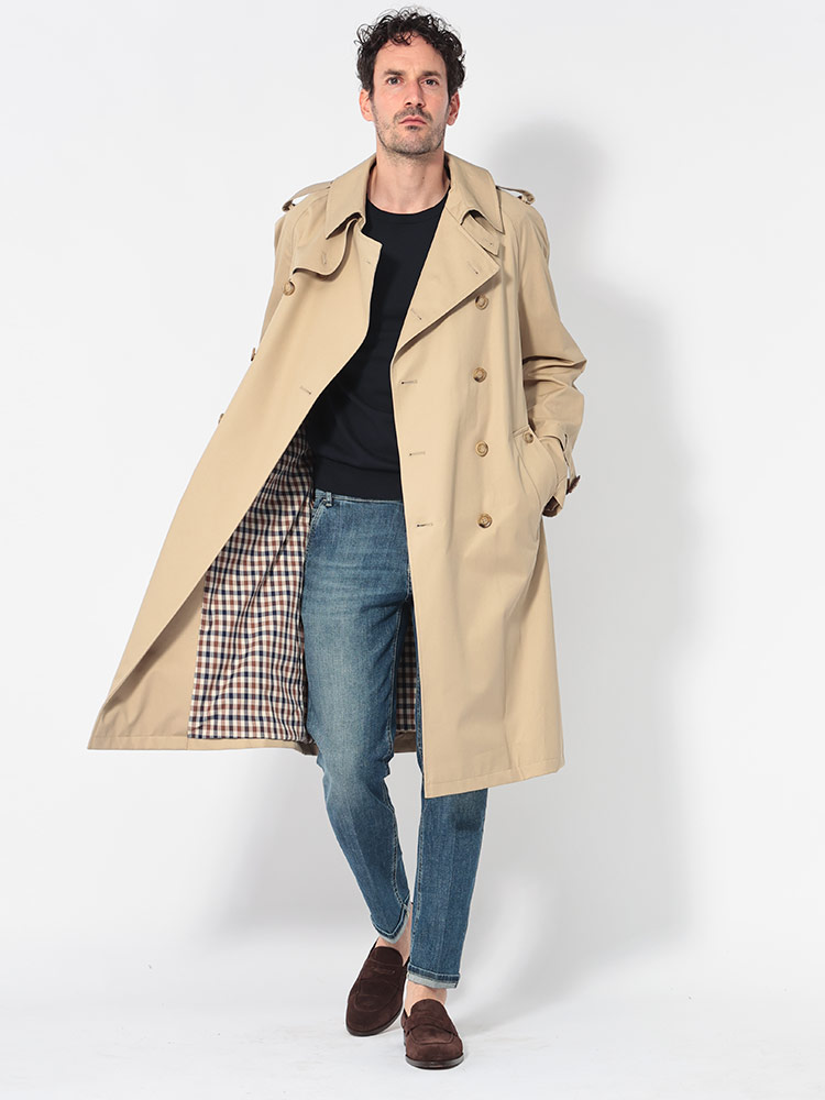 Aquascutum (アクアスキュータム) 総裏チェック ウエストベルト ダブル