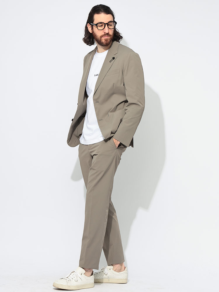 LARDINI (ラルディーニ) ストレッチ 無地 シングル ジャケット パンツ