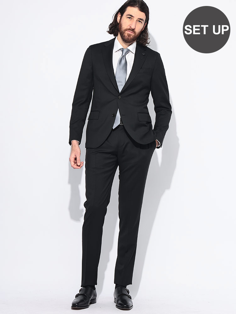 LARDINI (ラルディーニ) 無地 シングル ジャケット ワンタック