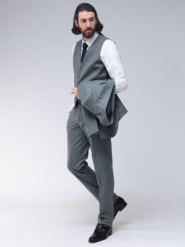 TAGLIATORE (タリアトーレ) フランネルストライプ スリーピース スーツ