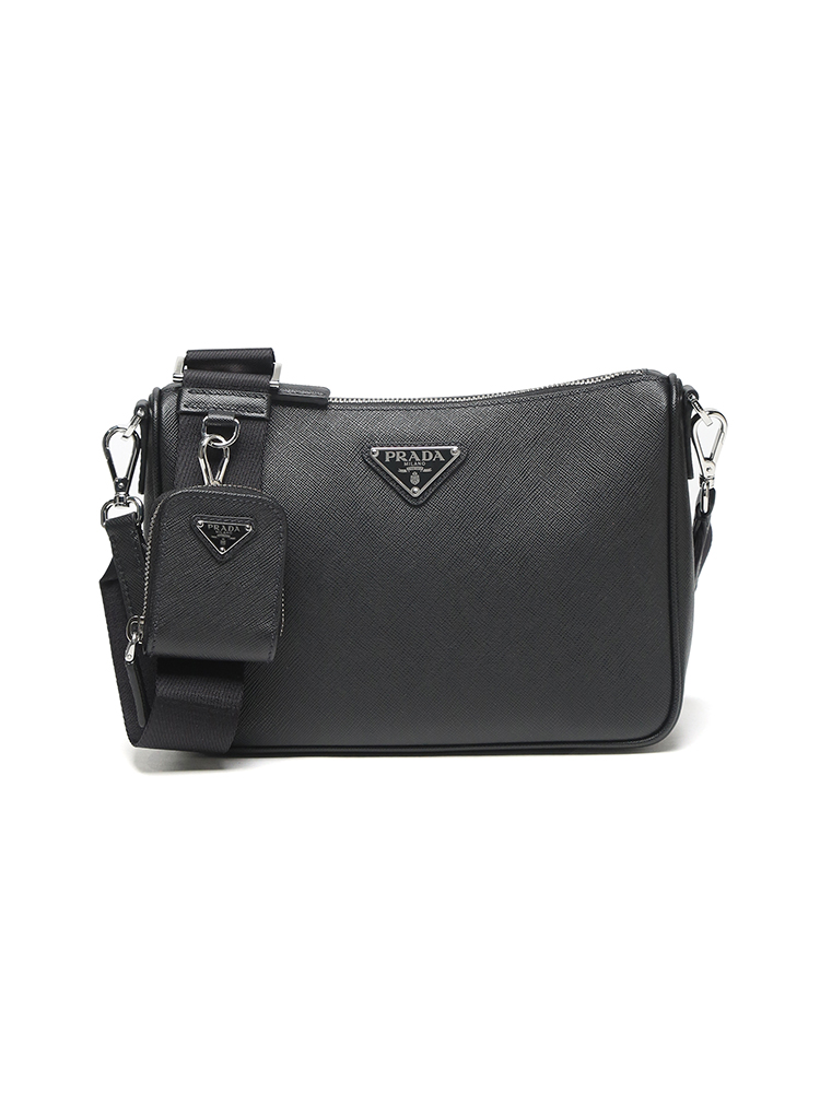 PRADA (プラダ) Re-Nylon サフィアーノレザー ショルダーバッグ