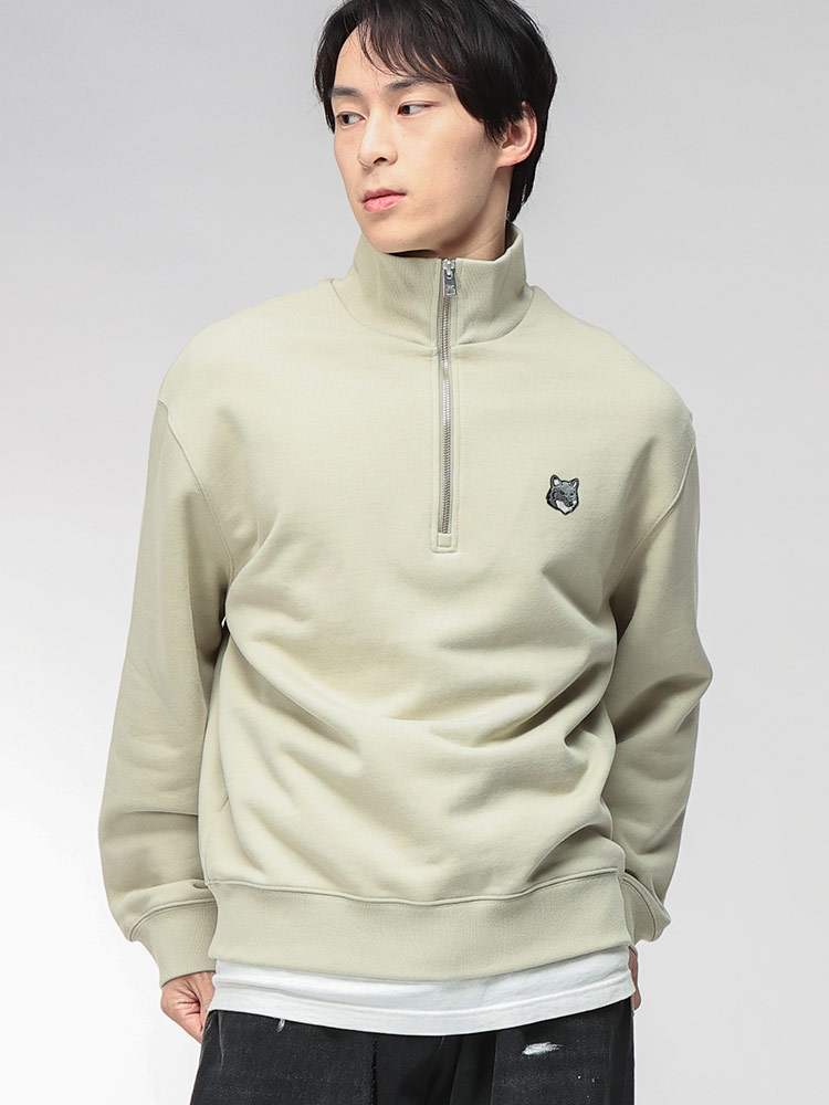 Maison Kitsune (メゾン キツネ) ハーフジップ 刺繍 スタンド